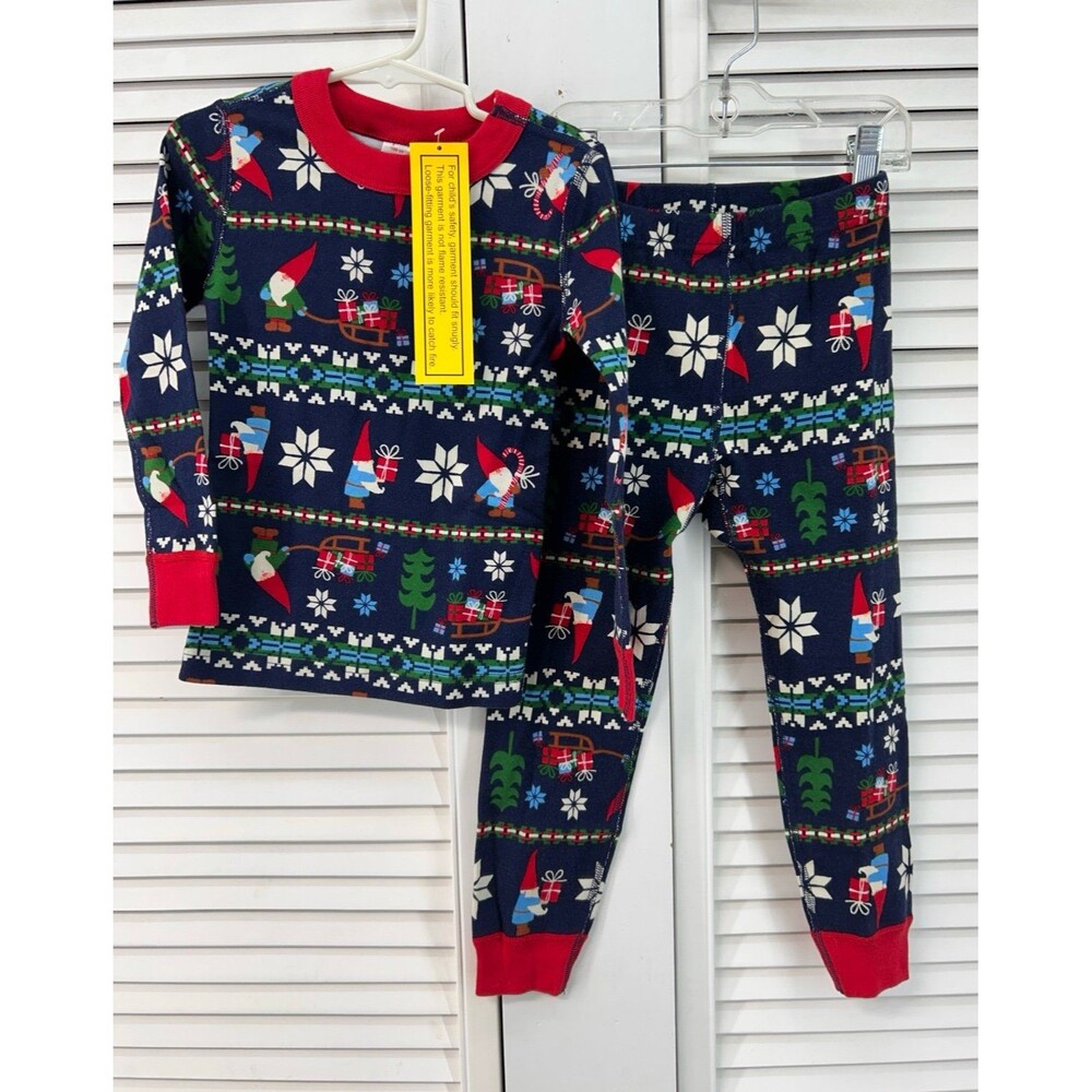 Hanna andersson size 100 4 blue gnome Pajamas set nwt